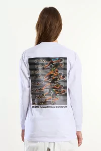 Heavyweight Cotton Long Sleeve T-Shirt Centre Commercial – White | Centre Commercial