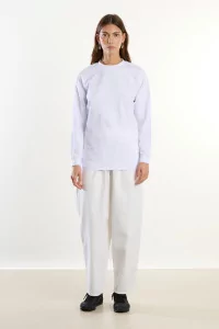 Heavyweight Cotton Long Sleeve T-Shirt Centre Commercial – White | Centre Commercial