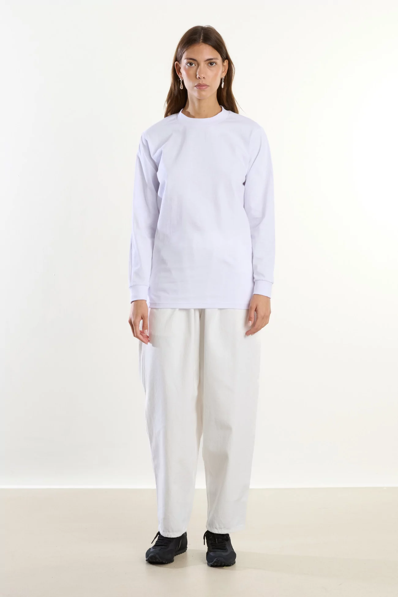 Heavyweight Cotton Long Sleeve T-Shirt Centre Commercial – White | Centre Commercial