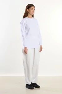 Heavyweight Cotton Long Sleeve T-Shirt Centre Commercial – White | Centre Commercial