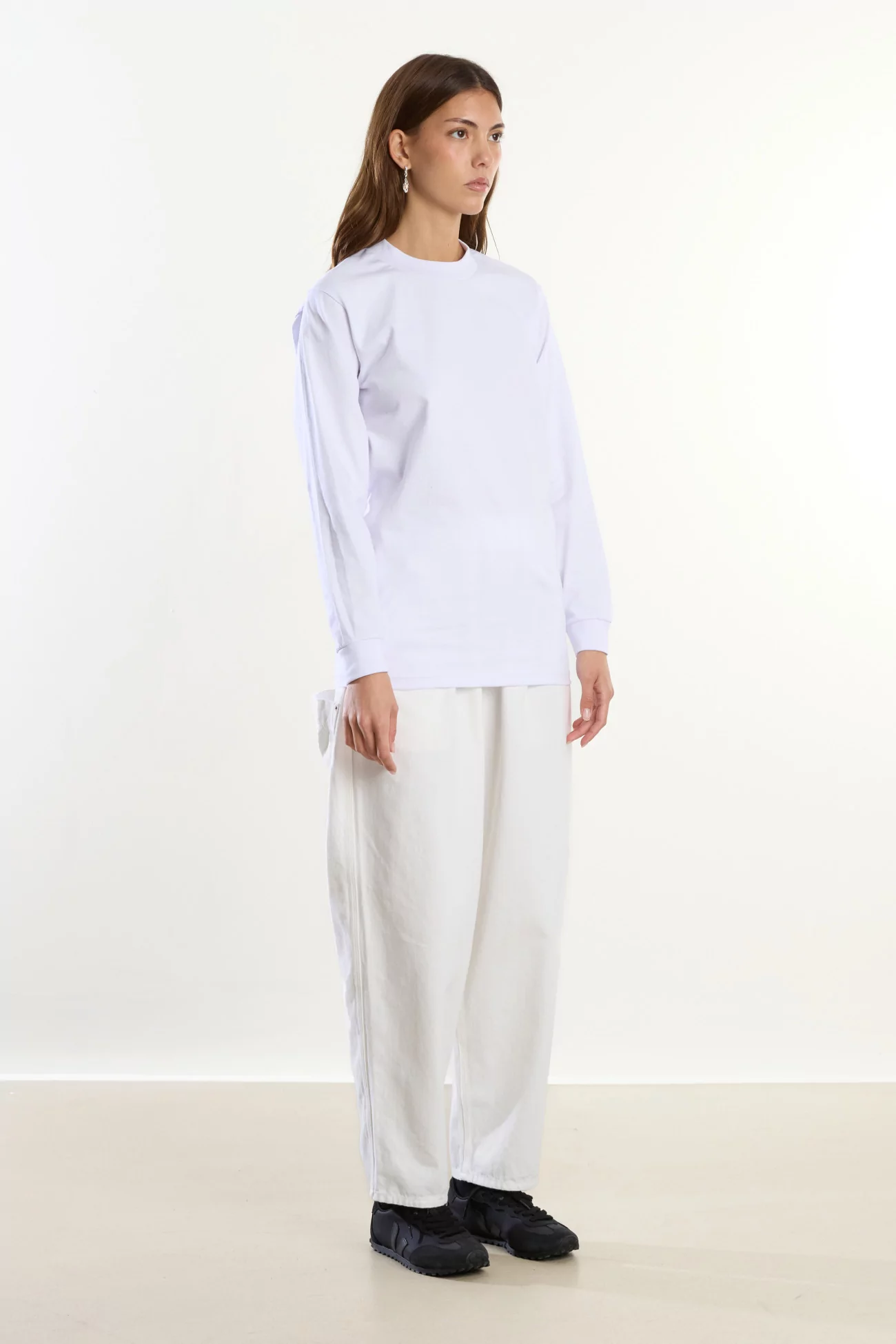 Heavyweight Cotton Long Sleeve T-Shirt Centre Commercial – White | Centre Commercial