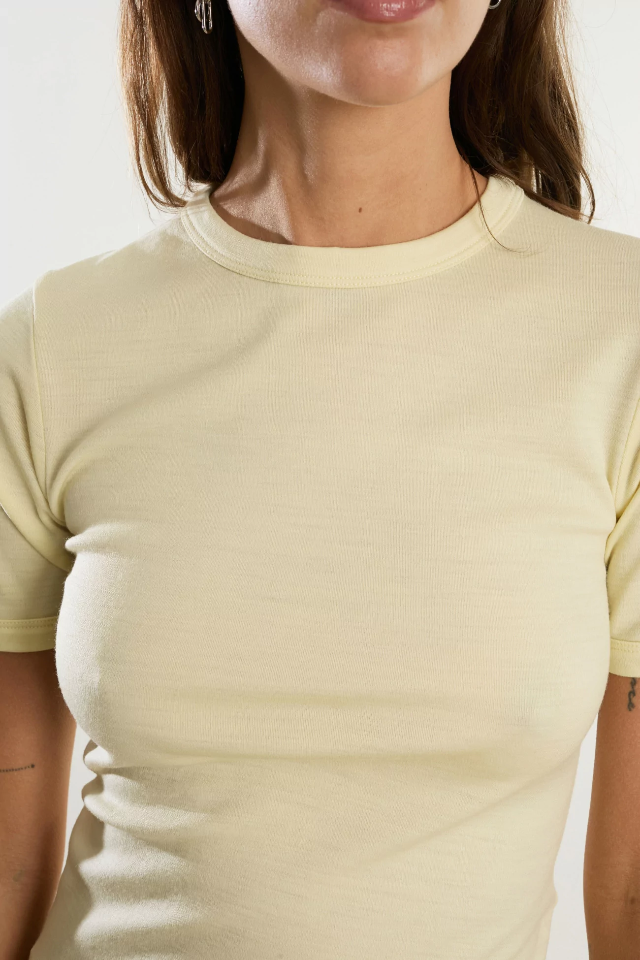 Merino Wool Jersey T-shirt Reuni – Beurre | Centre Commercial