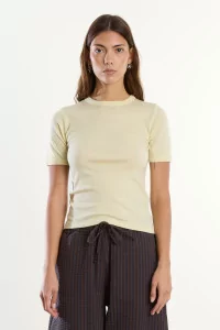 Merino Wool Jersey T-shirt Reuni – Beurre | Centre Commercial