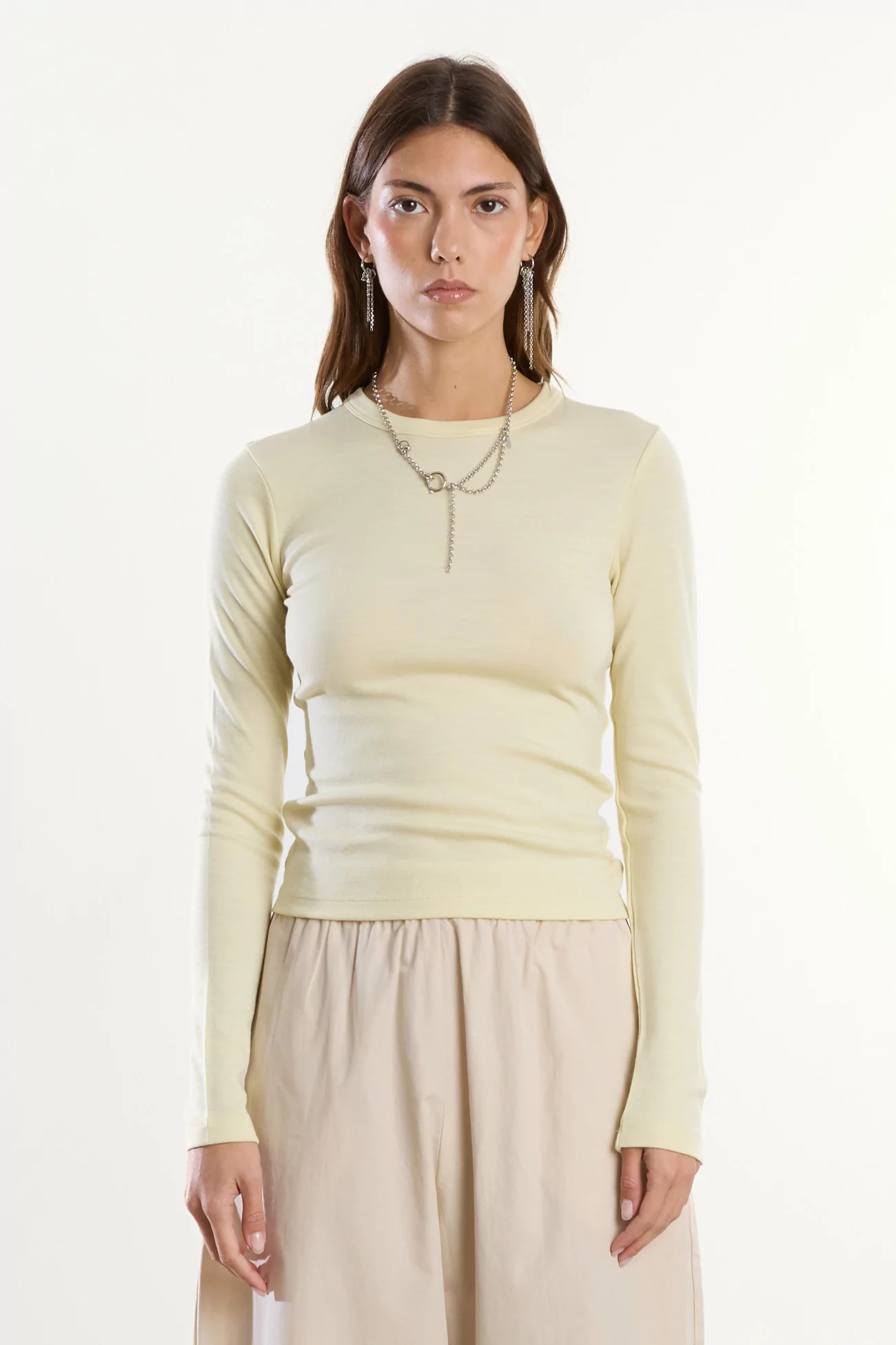 Merino Wool Long Sleeve Jersey T-shirt Reuni – Beurre | Centre Commercial