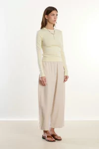 Merino Wool Long Sleeve Jersey T-shirt Reuni – Beurre | Centre Commercial