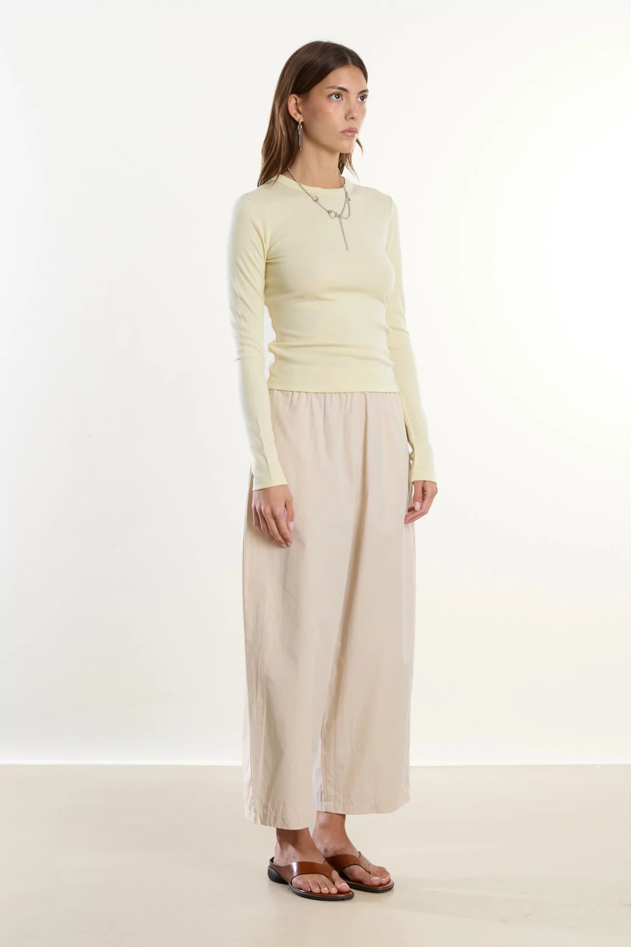 Merino Wool Long Sleeve Jersey T-shirt Reuni – Beurre | Centre Commercial