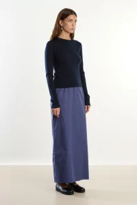 Merino Wool Long Sleeve Jersey T-shirt Reuni – Bleu Marine | Centre Commercial
