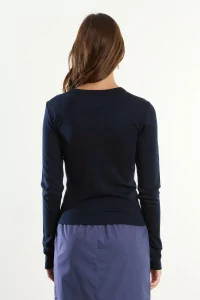 Merino Wool Long Sleeve Jersey T-shirt Reuni – Bleu Marine | Centre Commercial