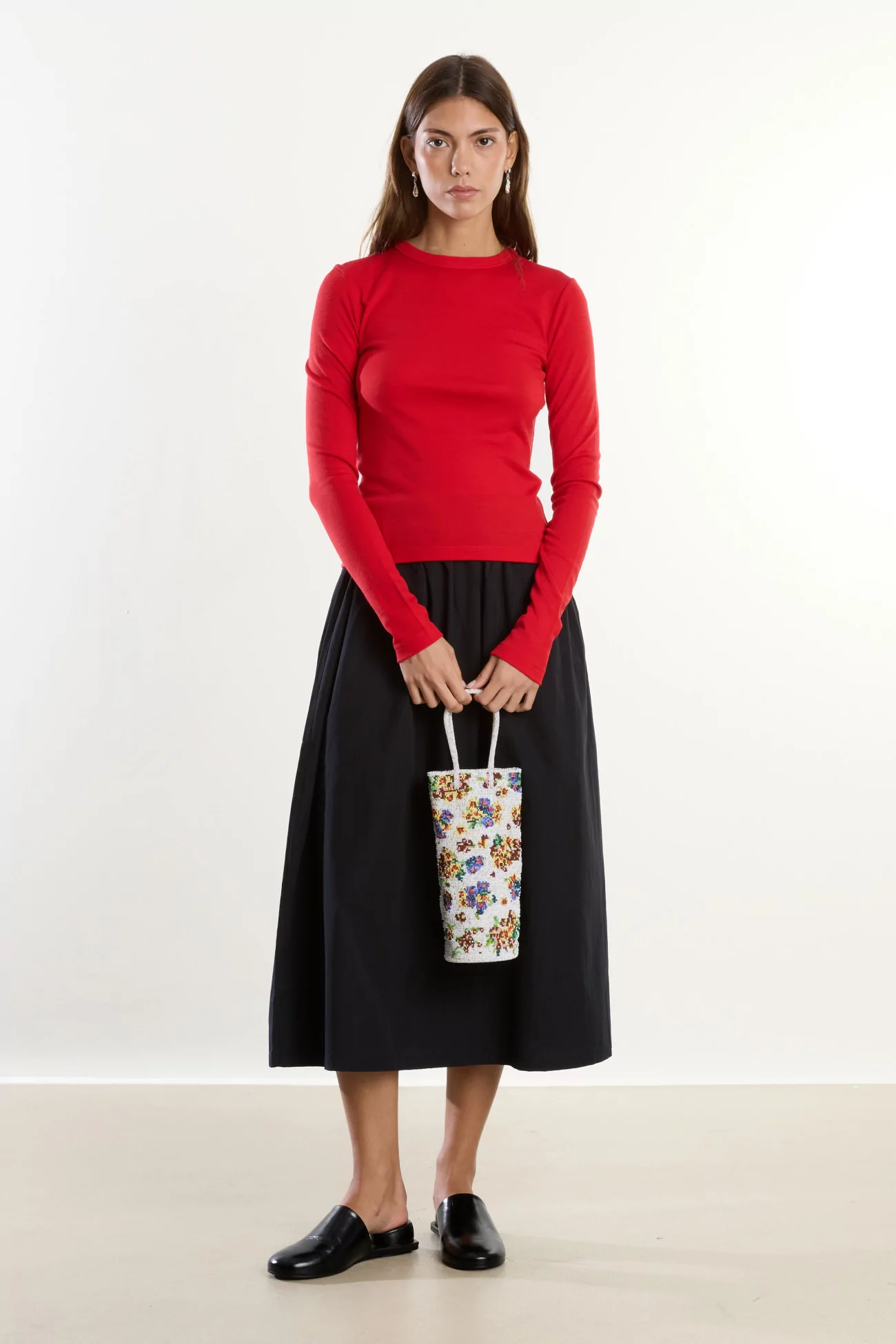 Merino Wool Long Sleeve Jersey T-shirt Reuni – Coquelicot | Centre Commercial