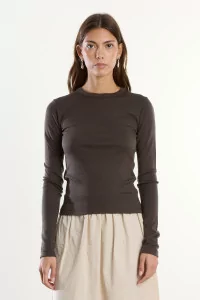 Merino Wool Long Sleeve Jersey T-shirt Reuni – Turkish Coffee | Centre Commercial