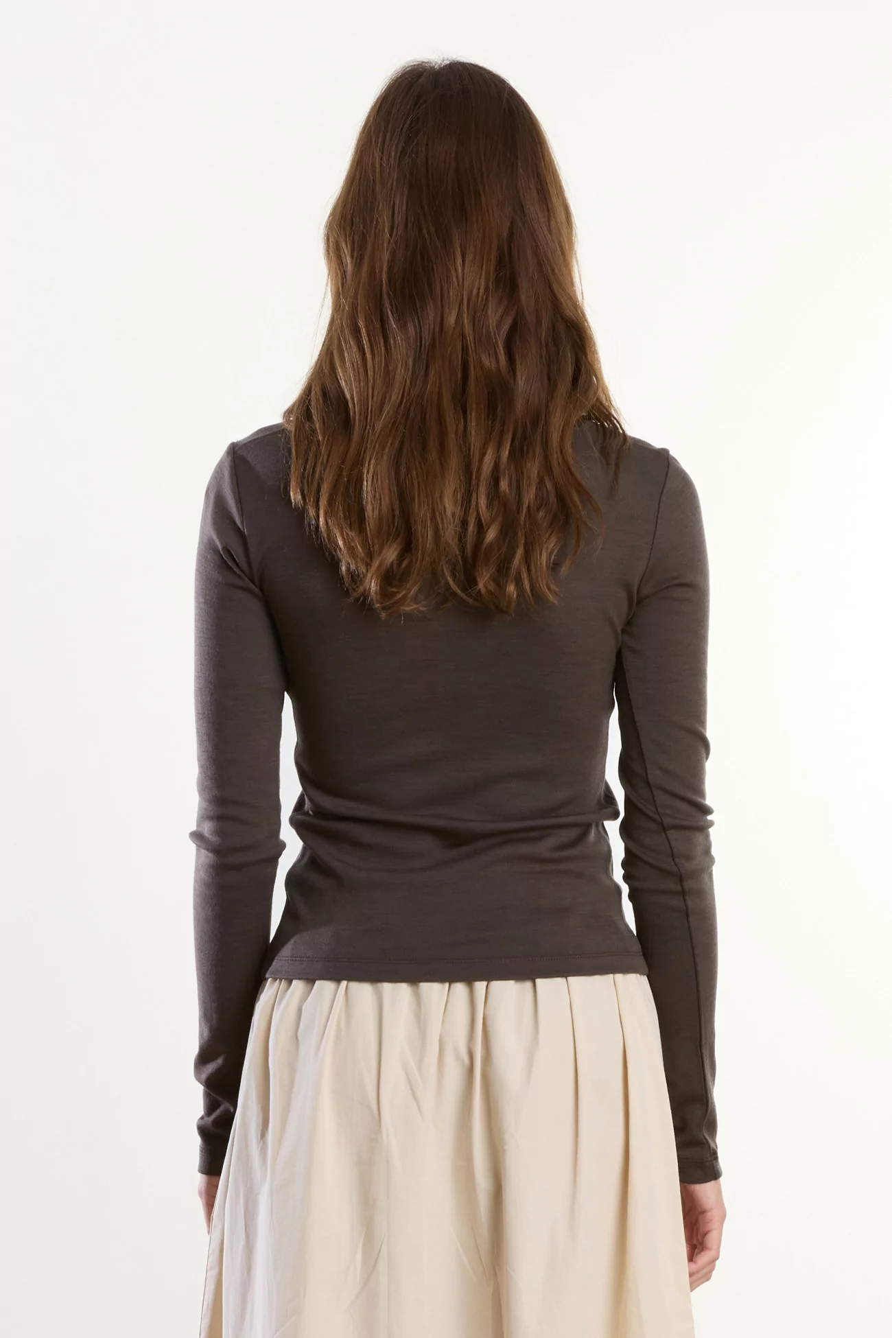 Merino Wool Long Sleeve Jersey T-shirt Reuni – Turkish Coffee | Centre Commercial