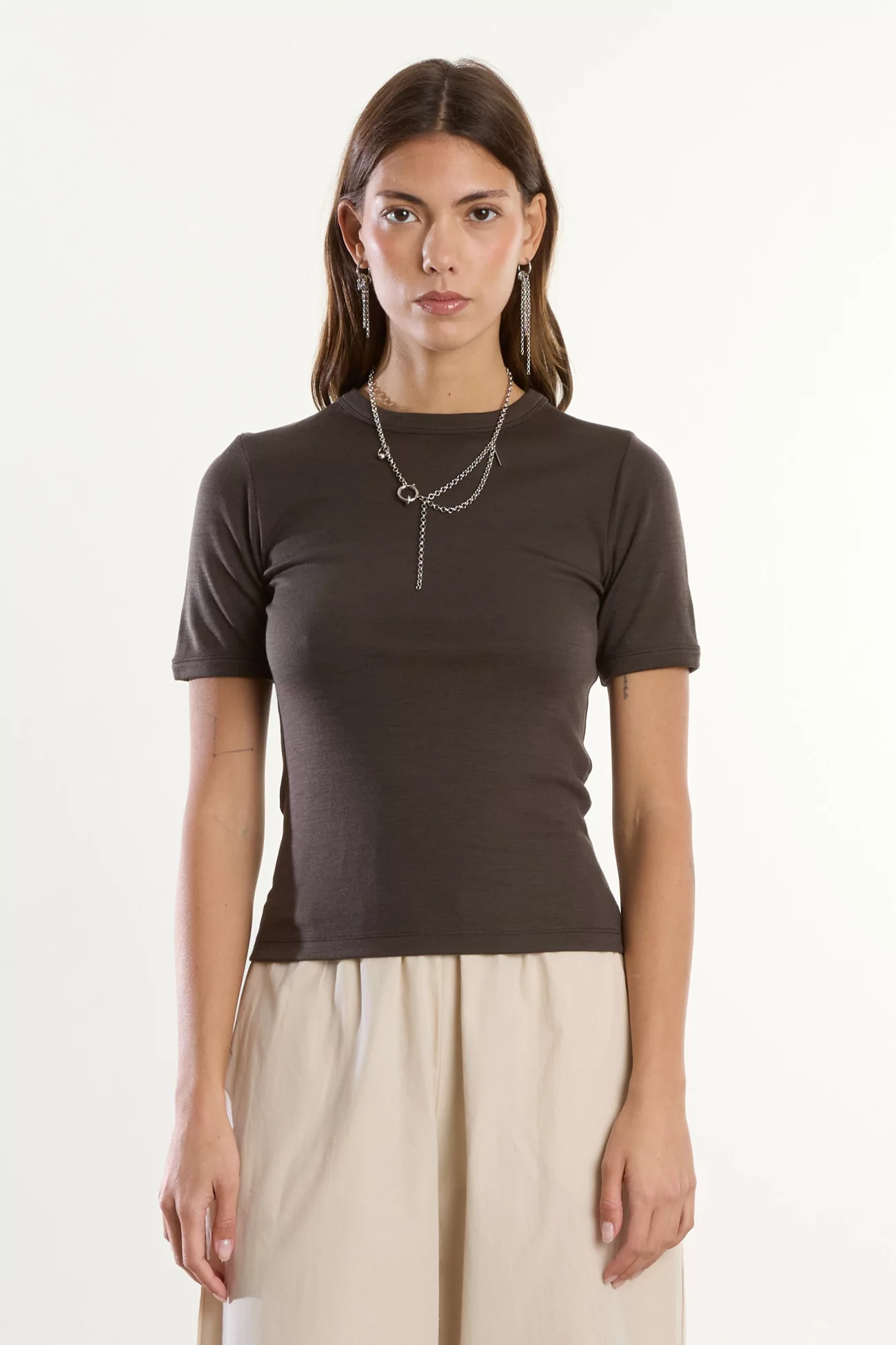 Merino Wool Jersey T-shirt Reuni – Turkish Coffee | Centre Commercial