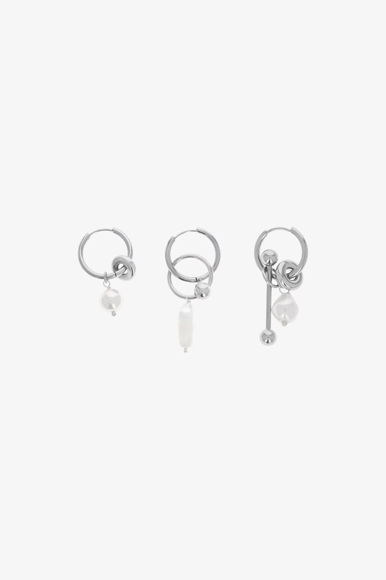Justine Clenquet Palmer Earrings Set – Palladium | Centre Commercial