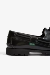 Paraboot Malo Glossy Leather Boat Shoe – Black | Centre Commercial