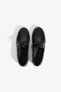 Paraboot Malo Glossy Leather Boat Shoe – Black | Centre Commercial
