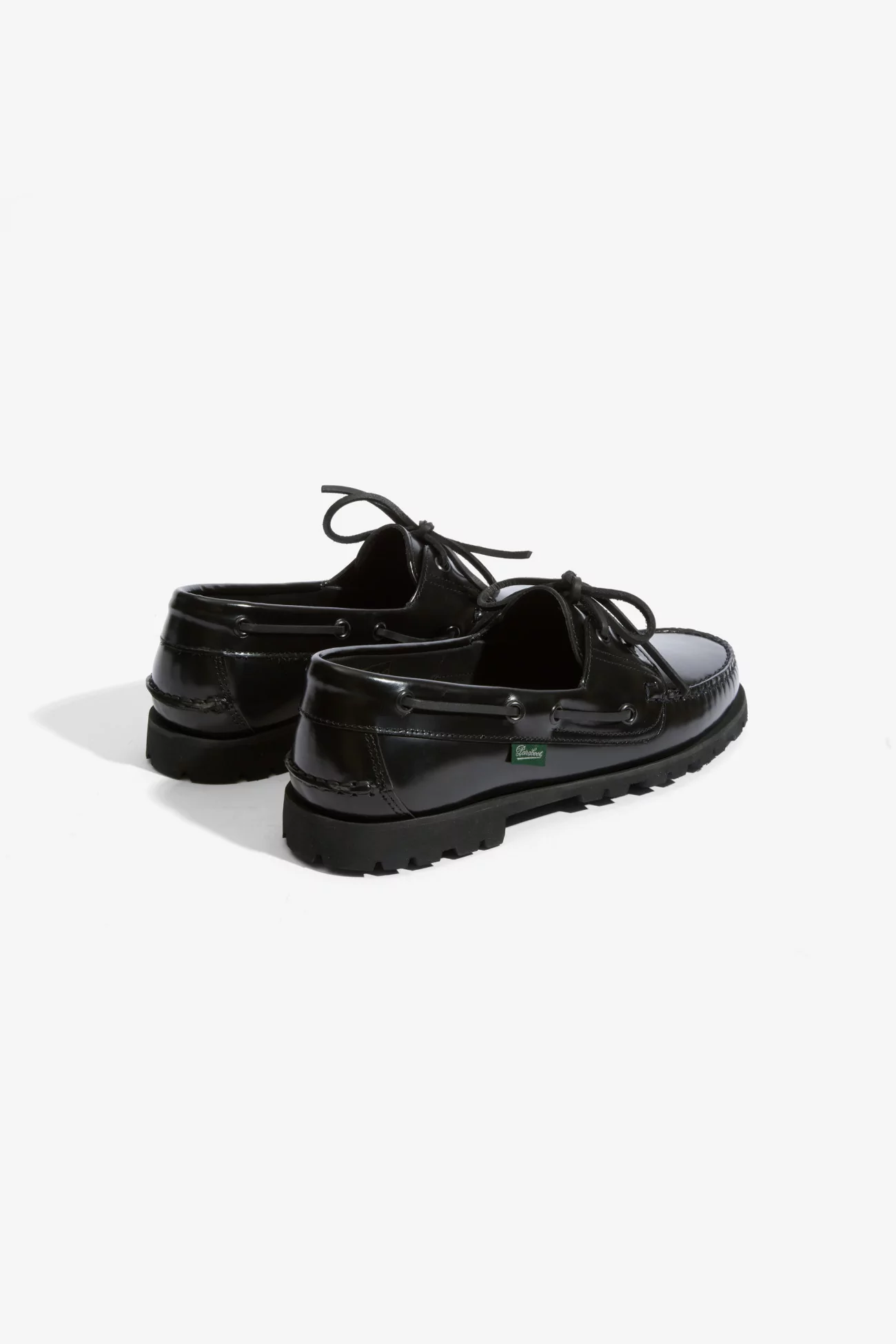 Paraboot Malo Glossy Leather Boat Shoe – Black | Centre Commercial