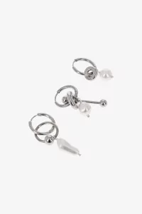 Justine Clenquet Palmer Earrings Set – Palladium | Centre Commercial