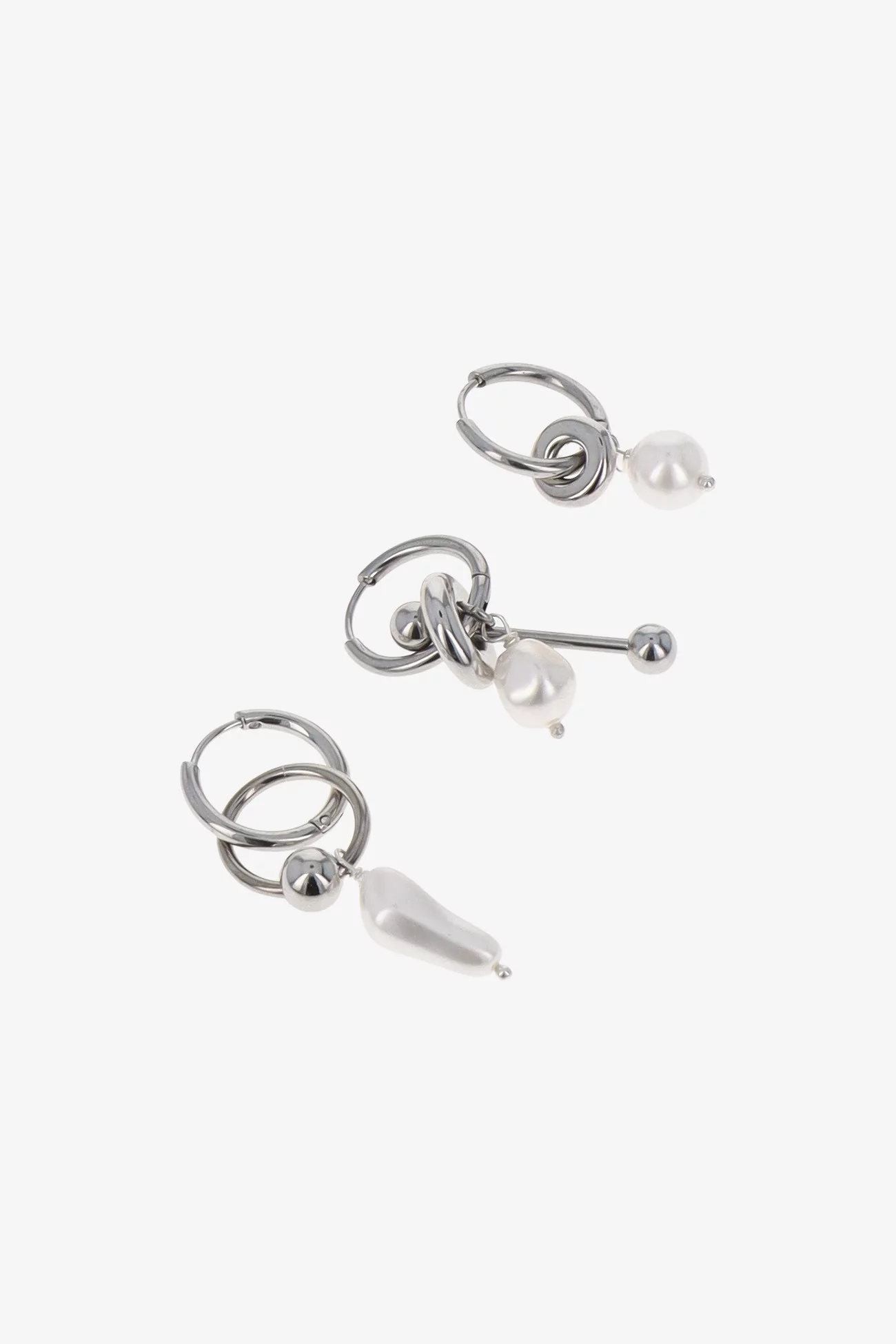 Justine Clenquet Palmer Earrings Set – Palladium | Centre Commercial
