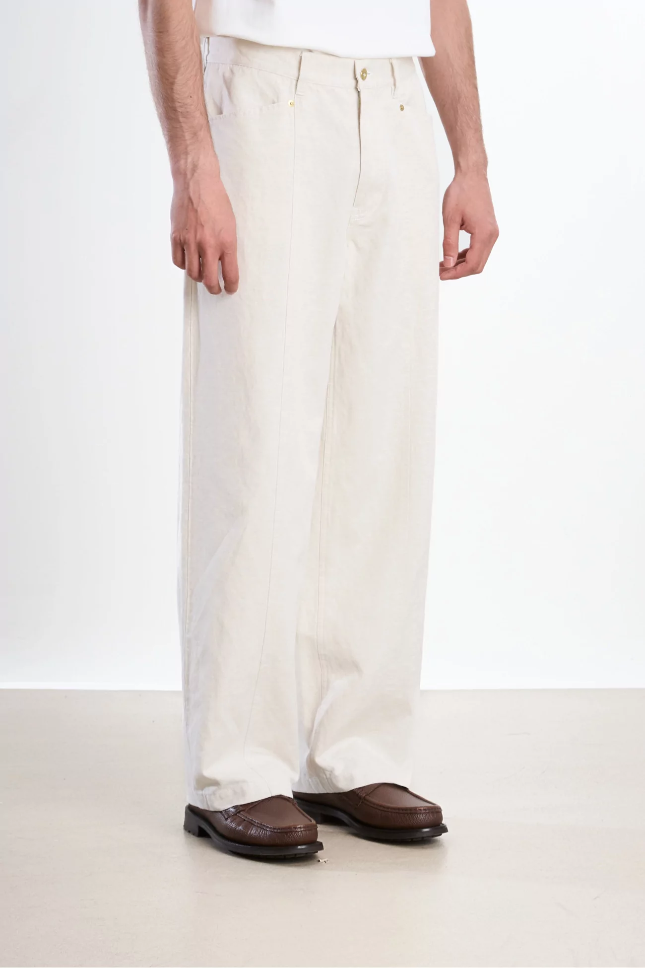 Ernie Palo Cotton Linen Trousers – Ivory | Centre Commercial
