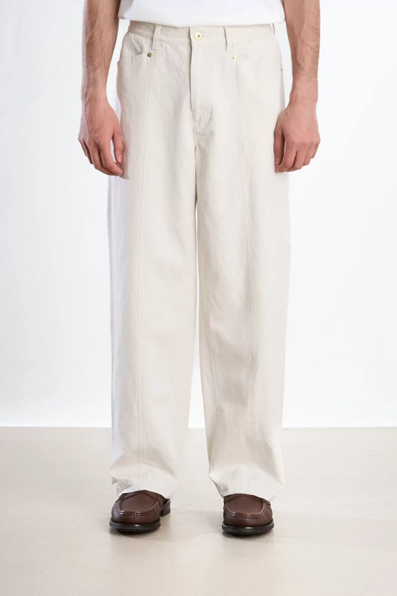 Ernie Palo Cotton Linen Trousers – Ivory | Centre Commercial