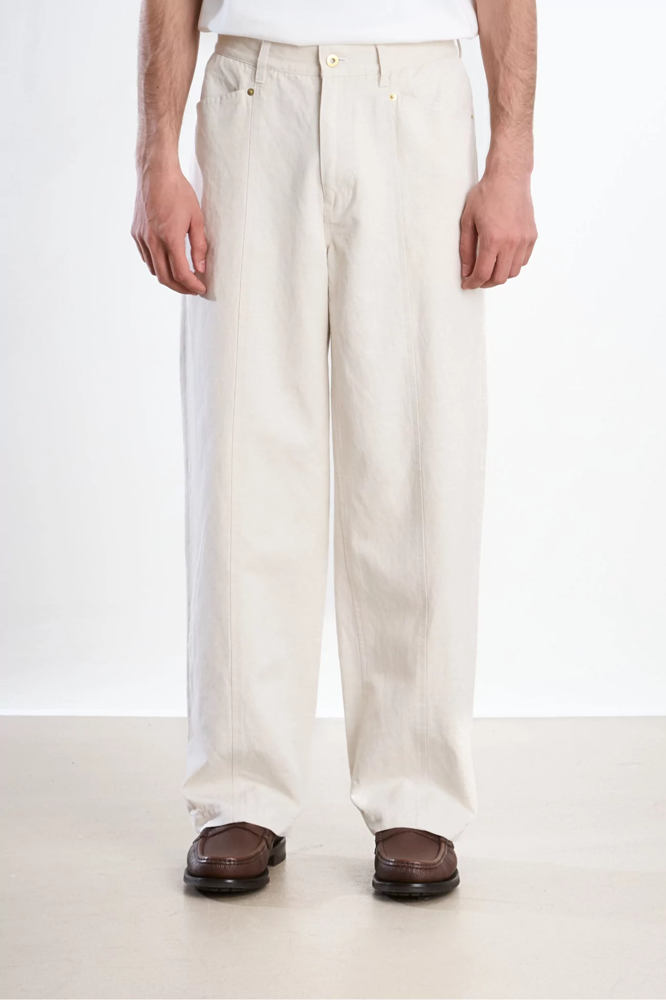 Ernie Palo Cotton Linen Trousers – Ivory | Centre Commercial