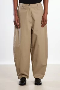 Cotton Curved Pants Women Cordera – Camel | Centre Commercial