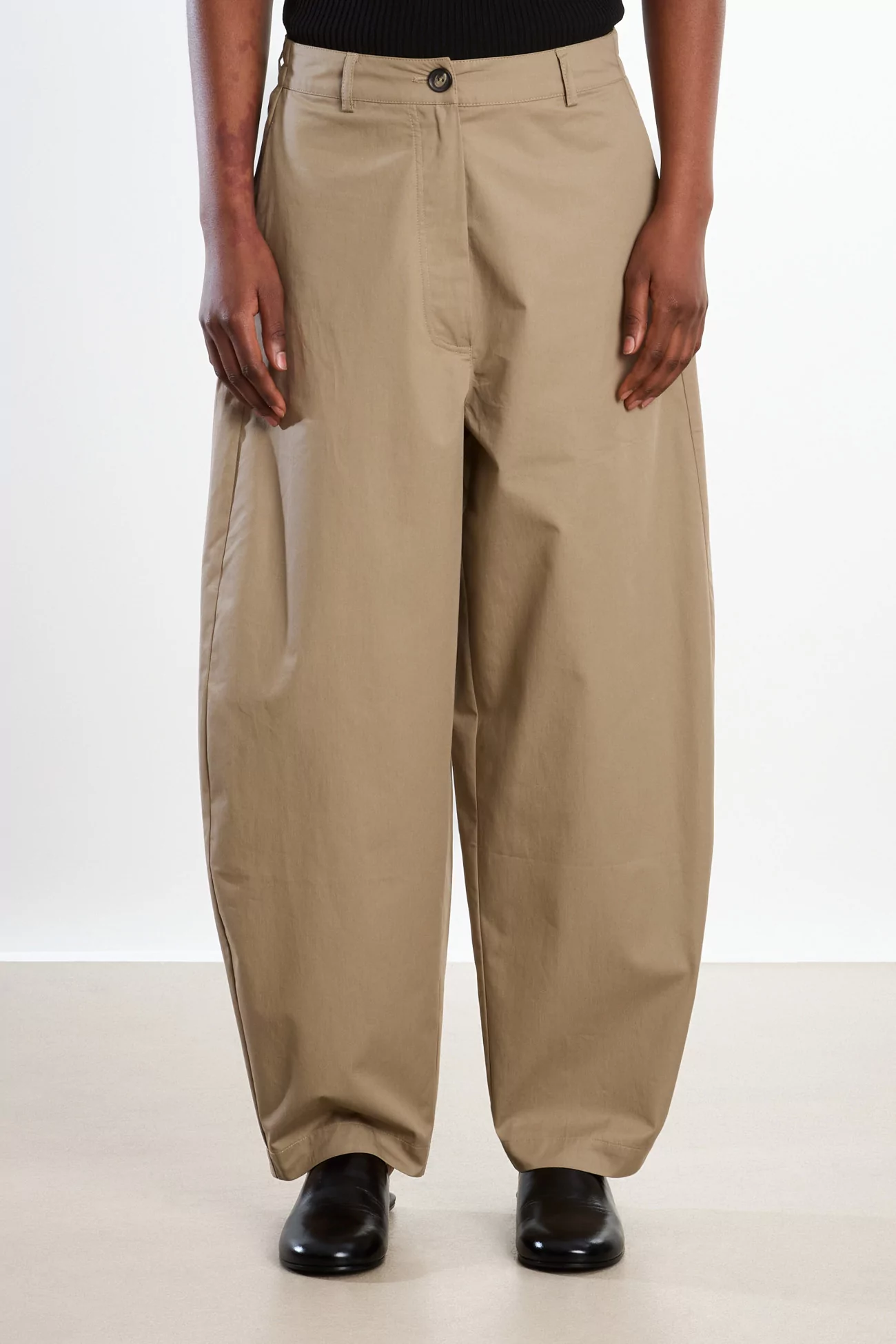 Cotton Curved Pants Women Cordera – Camel | Centre Commercial
