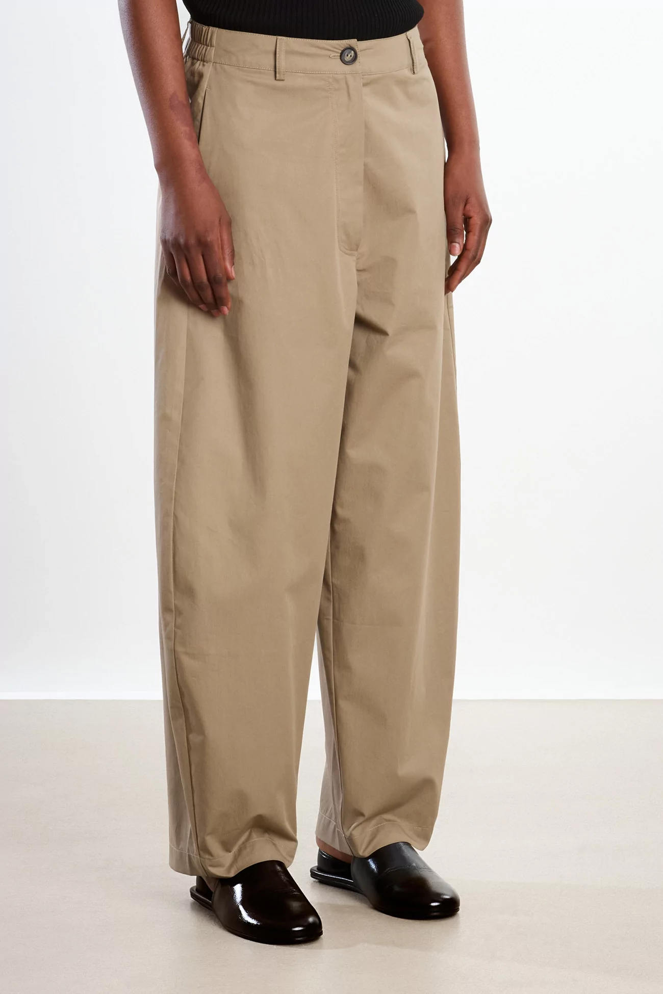 Cotton Curved Pants Women Cordera – Camel | Centre Commercial