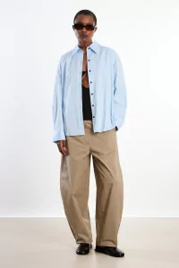 Cotton Curved Pants Women Cordera – Camel | Centre Commercial