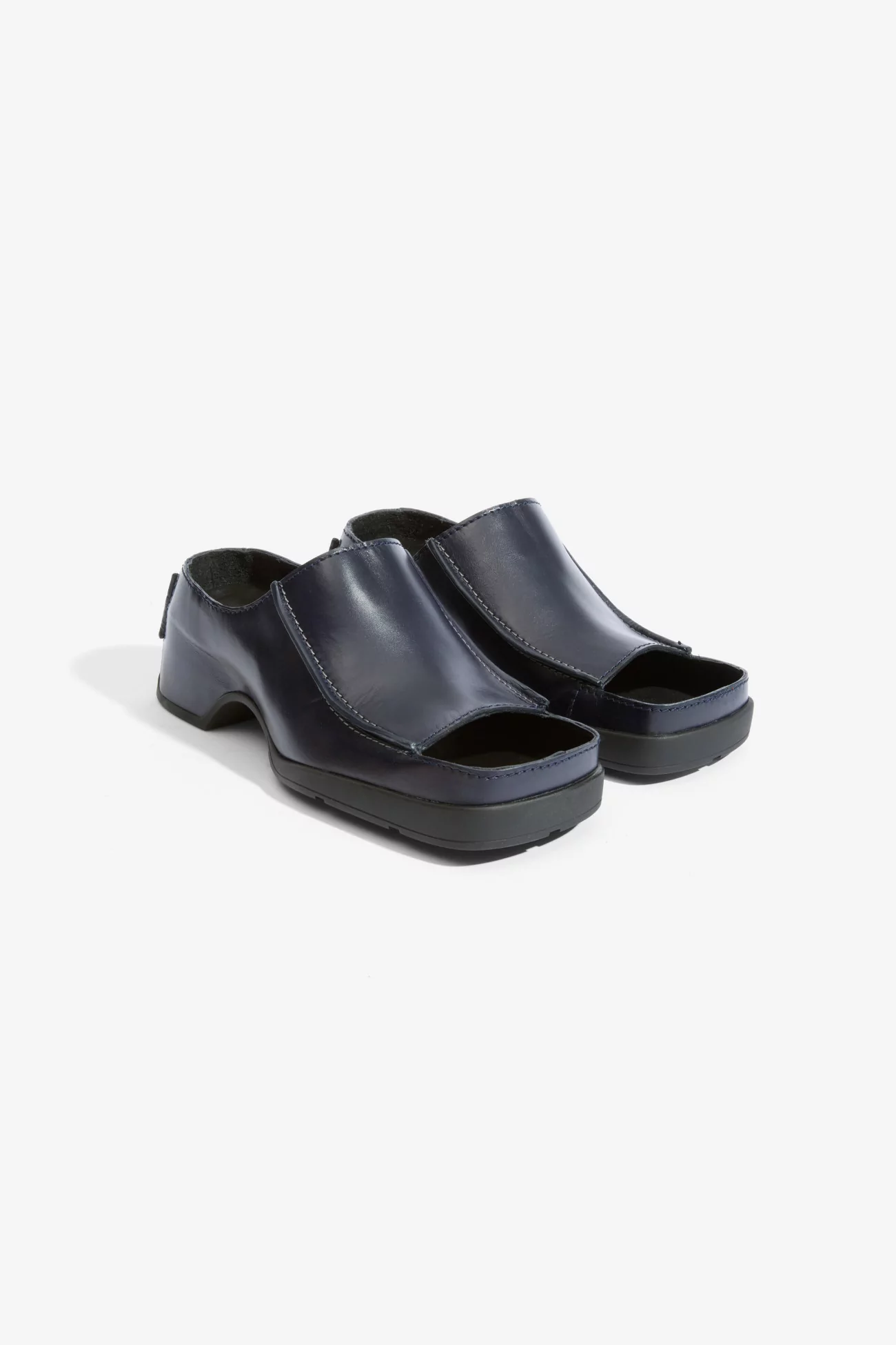 Miista Ertha Glossy Leather Sandals – Navy | Centre Commercial