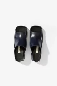 Miista Ertha Glossy Leather Sandals – Navy | Centre Commercial