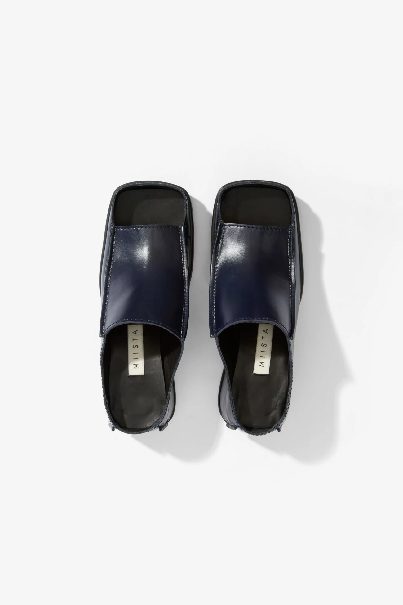 Miista Ertha Glossy Leather Sandals – Navy | Centre Commercial