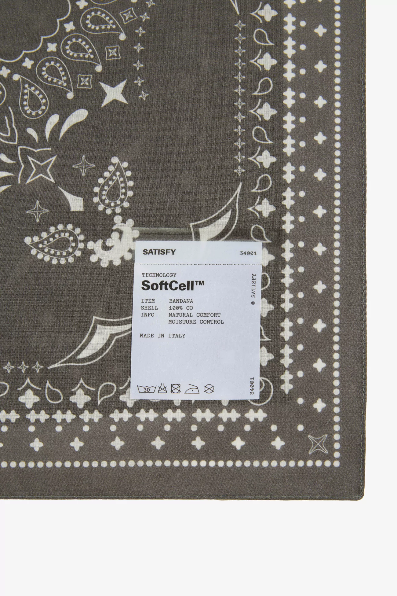 Satisfy SoftCell™ Organic Cotton Bandana – Dark Shadow | Centre Commercial