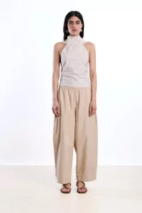 Cawley Edith Halter Top Organic Cotton – Apricot Stripe | Centre Commercial