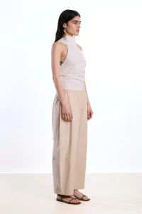 Cawley Edith Halter Top Organic Cotton – Apricot Stripe | Centre Commercial