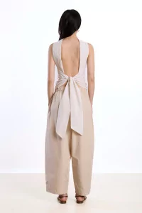 Cawley Edith Halter Top Organic Cotton – Apricot Stripe | Centre Commercial