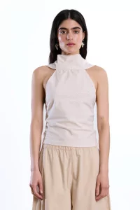 Cawley Edith Halter Top Organic Cotton – Apricot Stripe | Centre Commercial