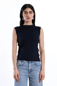 Réuni Merino Wool Jersey Tank Top – Bleu Marine | Centre Commercial