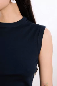 Réuni Merino Wool Jersey Tank Top – Bleu Marine | Centre Commercial
