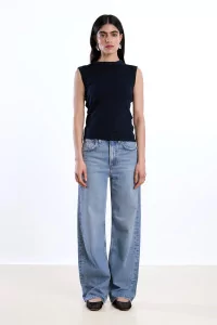 Réuni Merino Wool Jersey Tank Top – Bleu Marine | Centre Commercial