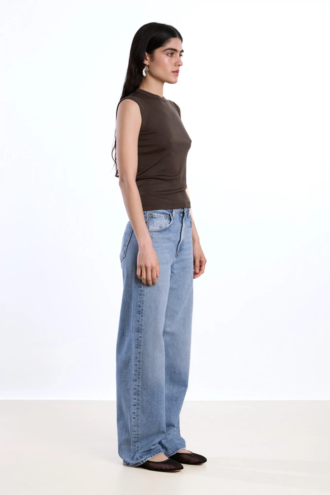 Réuni Merino Wool Jersey Tank Top – Turkish Coffee | Centre Commercial