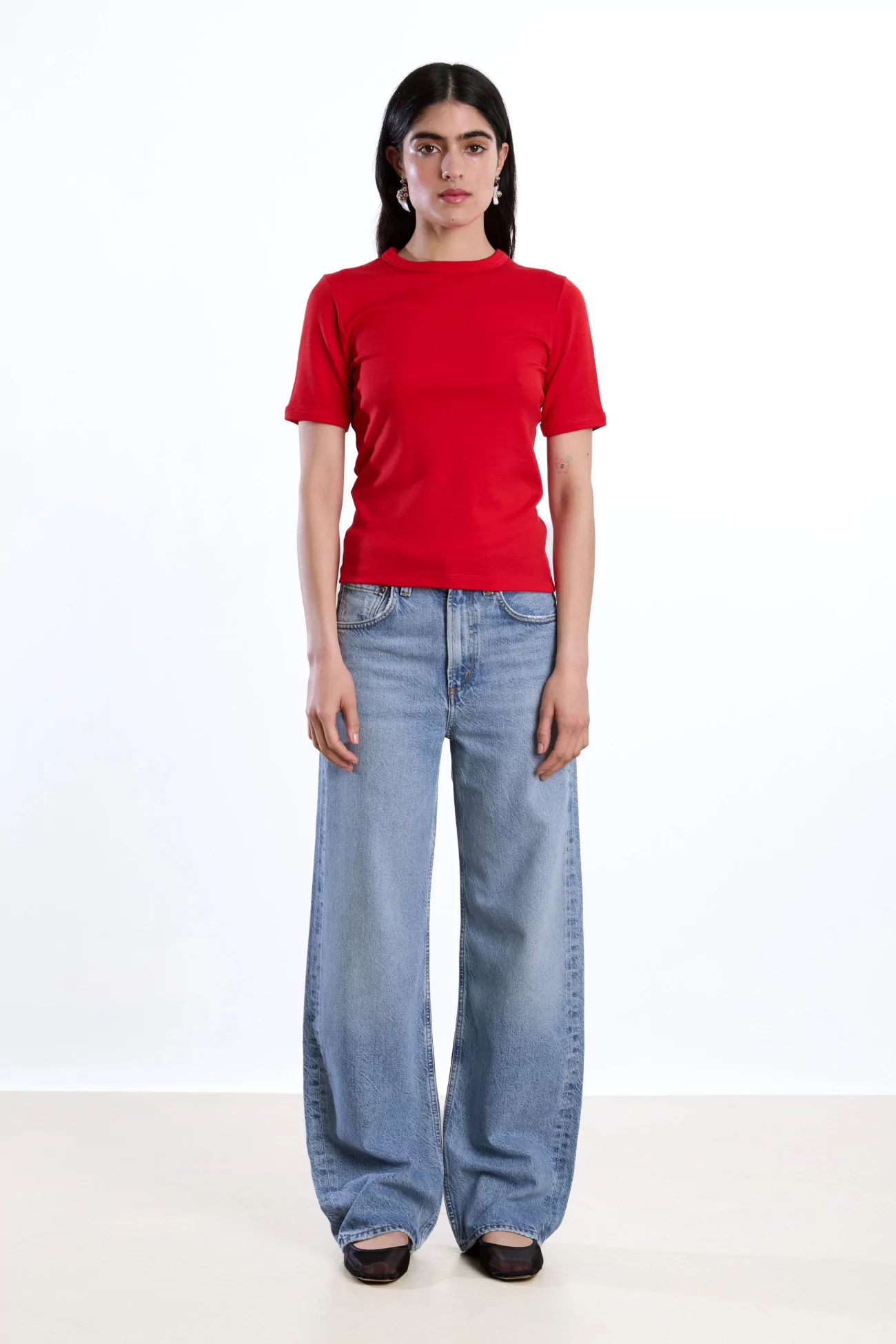 Réuni Merino Wool Jersey Tee-Shirt – Coquelicot | Centre Commercial