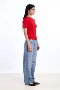 Réuni Merino Wool Jersey Tee-Shirt – Coquelicot | Centre Commercial