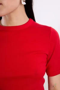 Réuni Merino Wool Jersey Tee-Shirt – Coquelicot | Centre Commercial