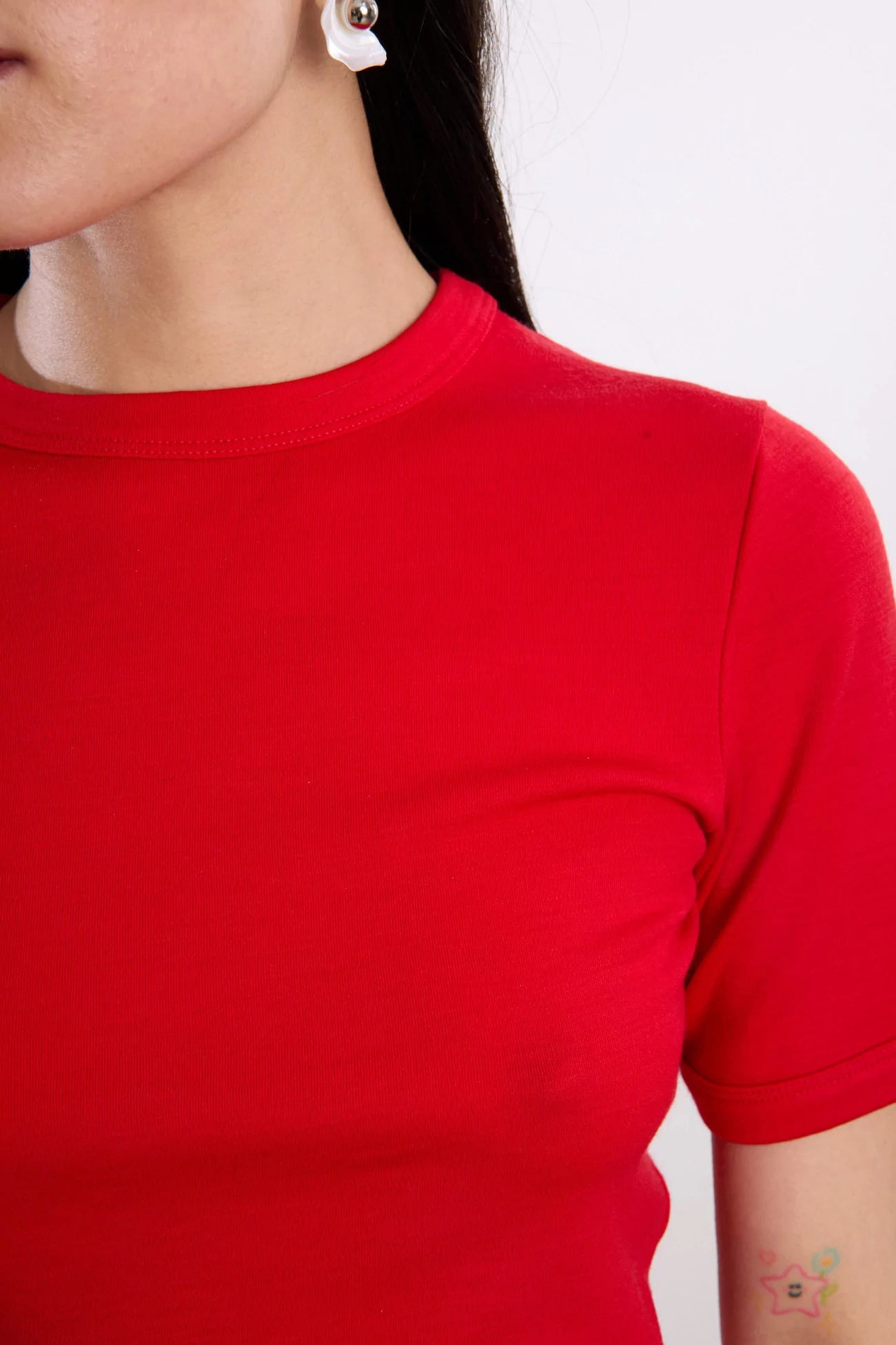 Réuni Merino Wool Jersey Tee-Shirt – Coquelicot | Centre Commercial