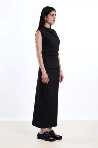 Asymmetric Sleeveless Top Recycled Jersey Reyèm – Black | Centre Commercial