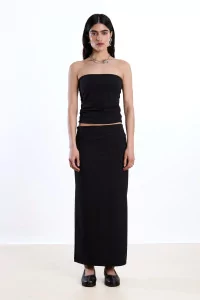 Strapless Bandeau Top Recycled Jersey Reyèm – Black | Centre Commercial