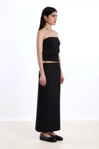 Strapless Bandeau Top Recycled Jersey Reyèm – Black | Centre Commercial