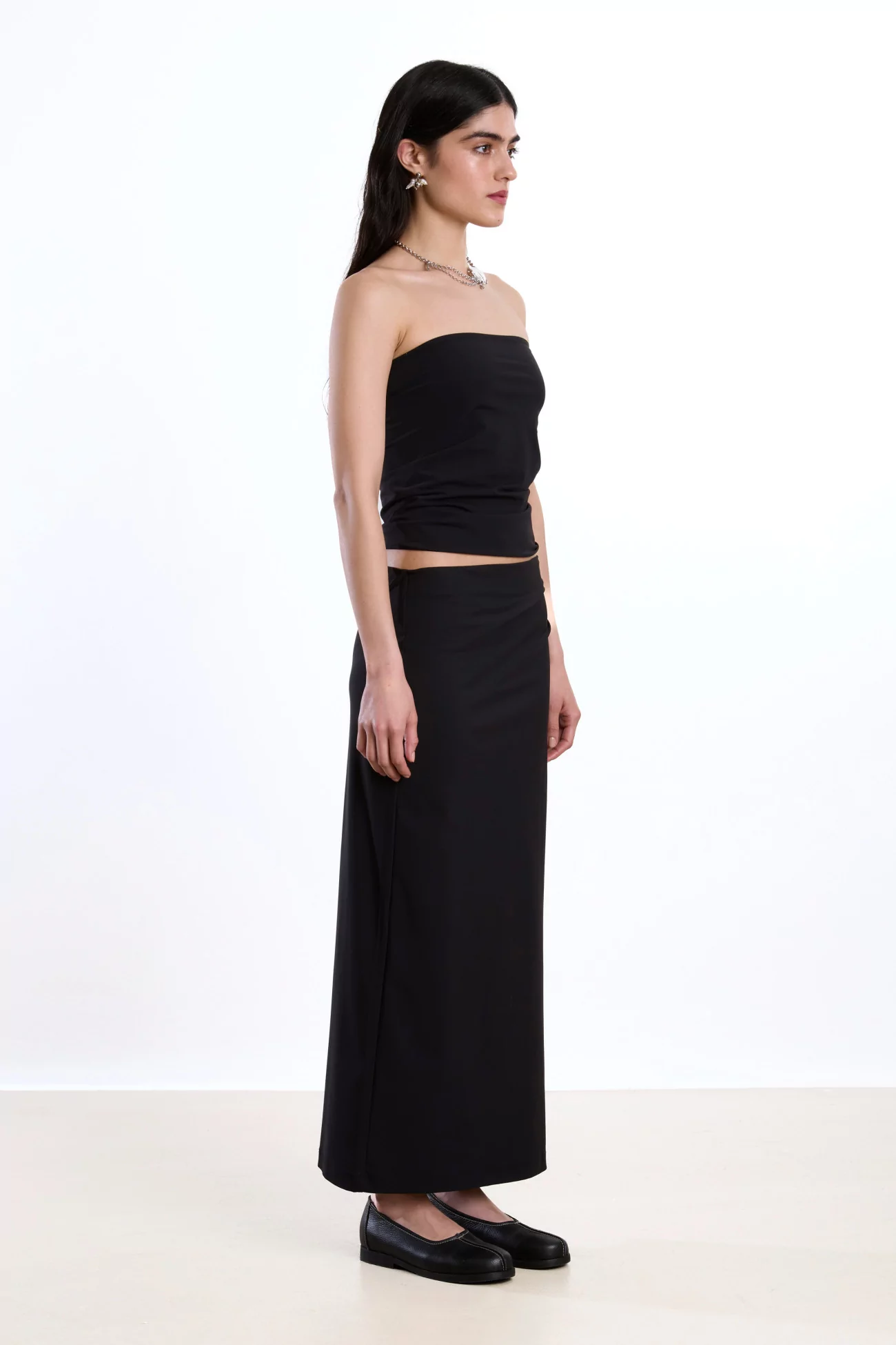 Strapless Bandeau Top Recycled Jersey Reyèm – Black | Centre Commercial