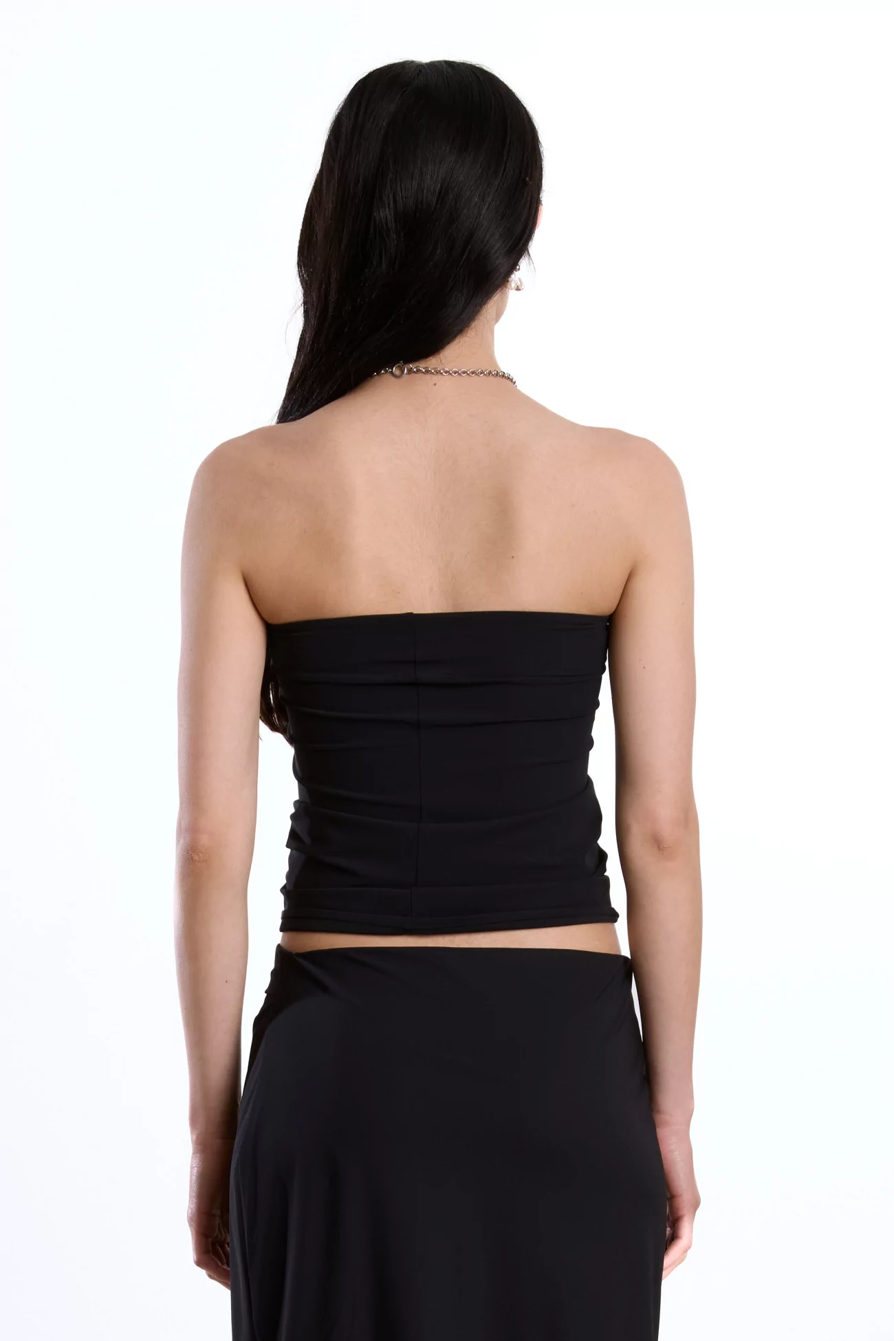 Strapless Bandeau Top Recycled Jersey Reyèm – Black | Centre Commercial